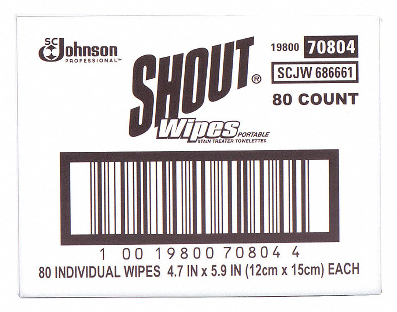 Shout Stain Treater Towelette, 4-7/10" x 5-9/10", White - 686661