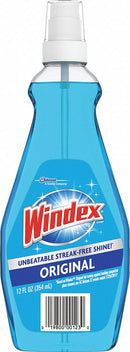 Windex Glass Cleaner, 12 oz Cleaner Container Size, Hard Nonporous Surfaces Chemicals For Use On - 60123