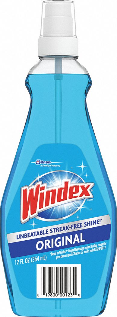 Windex Glass Cleaner, 12 oz Cleaner Container Size, Hard Nonporous Surfaces Chemicals For Use On - 60123