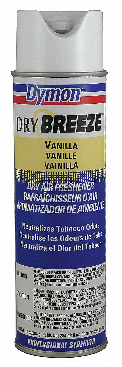 Dymon Surface and Air Deodorants, Aerosol Can, 10 oz, Liquid, Vanilla, PK 12 - 70720
