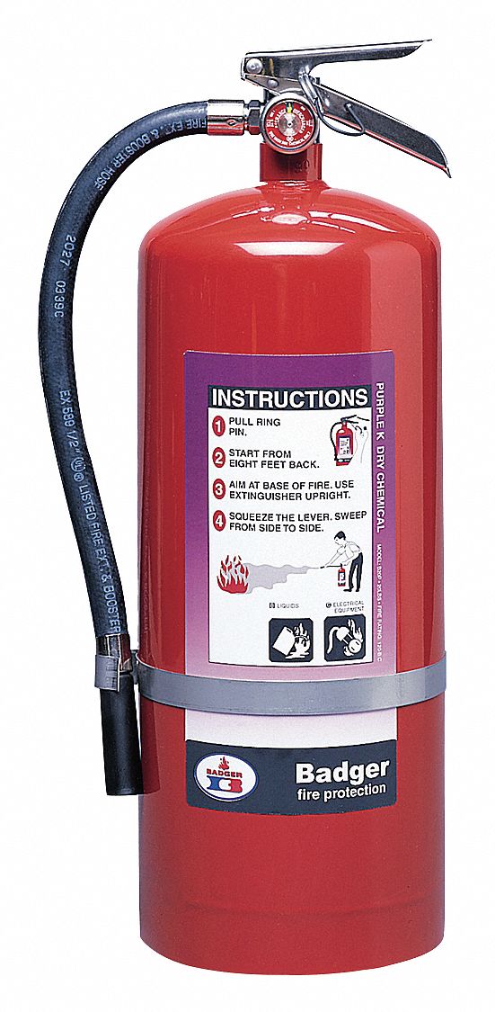 Badger Fire Extinguisher, Dry Chemical, Purple K, 10 lb, 80B:C UL Rating - B10P-1