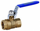 Top Brand Ball Valve, Brass, Inline, 2-Piece, Pipe Size 1 in, Connection Type FNPT x FNPT - G-F600-100LH