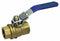 Top Brand Ball Valve, Brass, Inline, 2-Piece, Pipe Size 3/8 in, Connection Type FNPT x FNPT - 6GD07