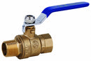 Top Brand Ball Valve, Brass, Inline, 2-Piece, Pipe Size 1/2 in, Connection Type FNPT x MNPT - G-MBB-50