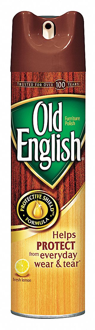 Old English Furniture Polish, 12.5 oz., Aerosol Can, Lemon, PK 12 - 62338-74035