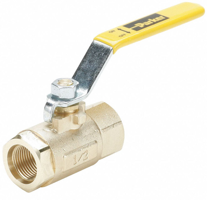 Top Brand Ball Valve, Brass, Inline, 2-Piece, Pipe Size 1/4 in, Connection Type SAE Female - XV506P-4