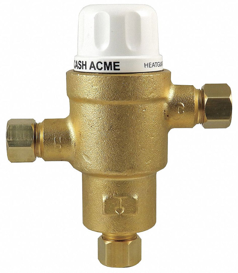 Cash Acme 3/8 in Compression Inlet Type Mini Thermostatic Mixing Valve, Bronze - HG145