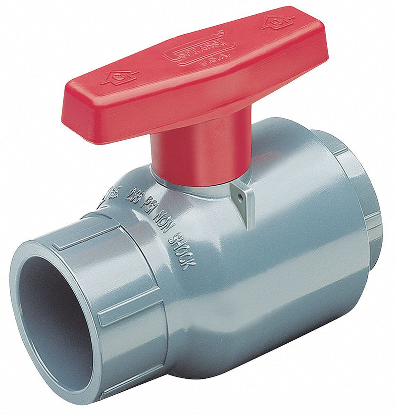 Spears Compact Ball Valve, CPVC, Inline, 1-Piece, Pipe Size 1 in, Connection Type FNPT x FNPT - 2131-010C