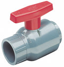 Spears Compact Ball Valve, CPVC, Inline, 1-Piece, Pipe Size 1 in, Connection Type Socket x Socket - 2132-010C