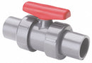 Spears Ball Valve, CPVC, Inline, 3-Piece, Pipe Size 2 in, Connection Type Socket x Socket - 3632R-020C