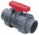 Spears Ball Valve, PVC, Inline, 3-Piece, Pipe Size 3 in, Connection Type Socket x FNPT - 3622-030