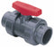 Spears Ball Valve, PVC, Inline, 3-Piece, Pipe Size 1 in, Connection Type Socket x FNPT - 3629-010