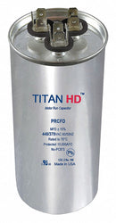 Titan Round Motor Dual Run Capacitor,80/10 Microfarad Rating,440VAC Voltage - PRCFD8010A