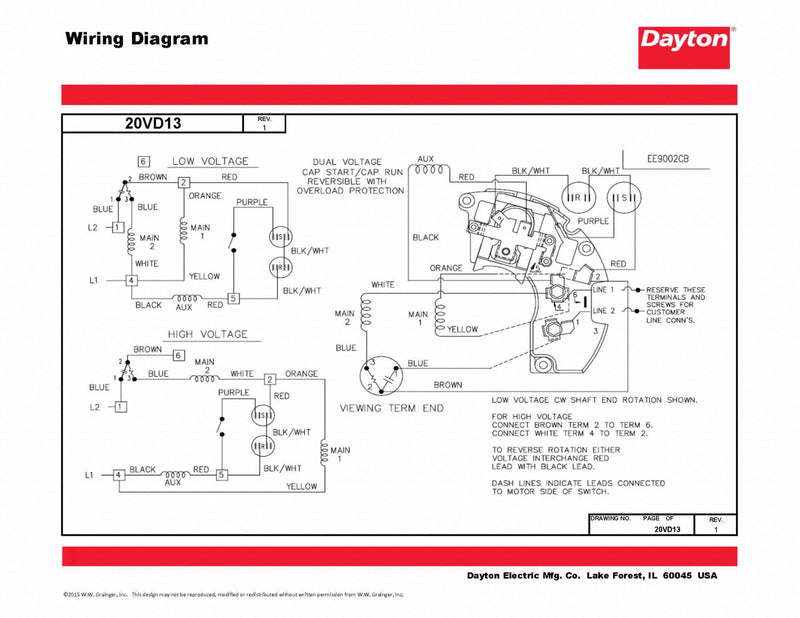 Dayton 1/2 HP, General Purpose Motor, Capacitor-Start/Run, 1725 Nameplate RPM, 115/208-230 Voltage - 103876