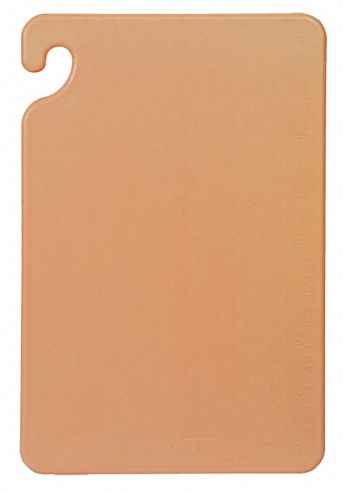 San Jamar Cutting Board, Co-Polymer, Brown, 18" Length, 24" Width, 1/2" Thickness - CB182412BR