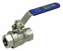 Top Brand Ball Valve, 316 Stainless Steel, Inline, 2-Piece, Pipe Size 1/2 in, Connection Type FNPT x FNPT - G-SSF-50