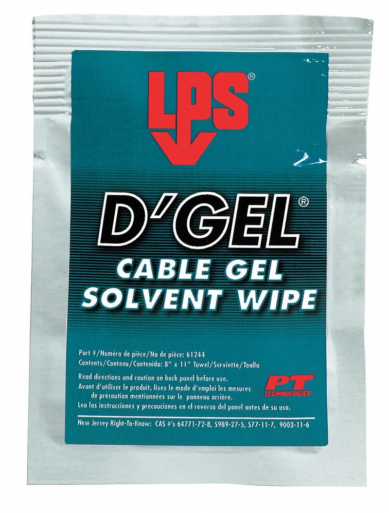 LPS Solvent and Degreaser Wipes, 8" x 11", Colorless - 61244