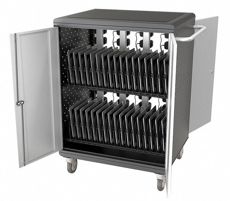 MooreCo Charging Cart, Capacity 32, Locking Mechanism: Yes, Steel - 27698A