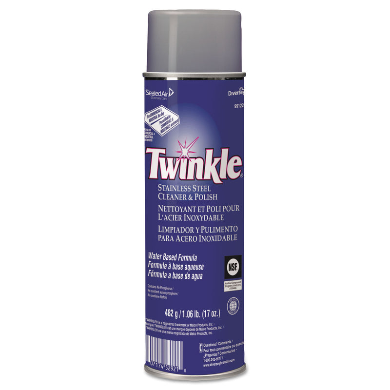 Twinkle Stainless Steel Cleaner & Polish, 17Oz Aerosol, 12/Carton - DVO991224