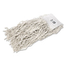 Rubbermaid Economy Cotton Mop Heads, Cut-End, White, 24 Oz, 5-In White Headband, 12/Carton - RCPV158