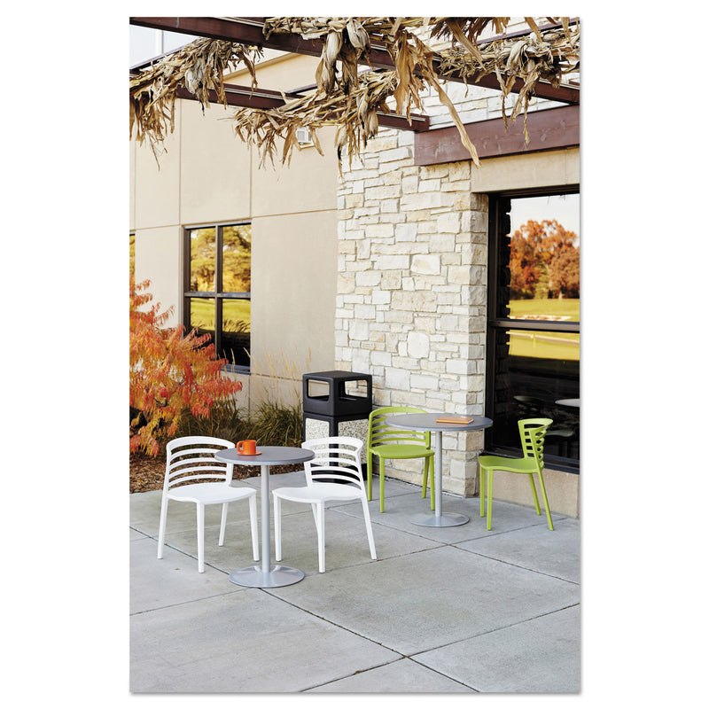 Safco Canmeleon Side-Open Receptacle, Square, Aggregate/Polyethylene, 38 Gal, Black - SAF9472NC