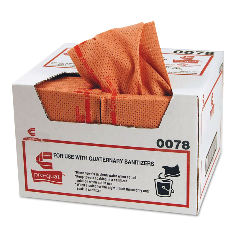 Chix Pro-Quat Fresh Guy Food Service Towels, Heavy Duty, 12 1/2 X 17, Red, 150/Carton - CHI0078