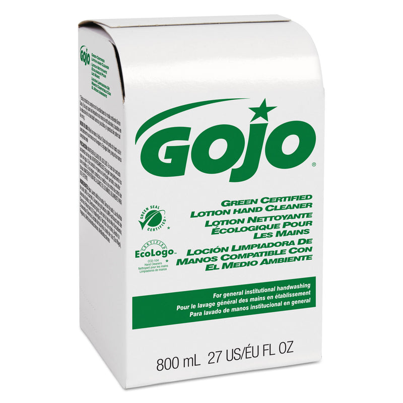 GOJO Green Certified Lotion Hand Cleaner 800Ml Bag-In-Box Refill, Light Floral Scent, 12/Carton - GOJ916512CT