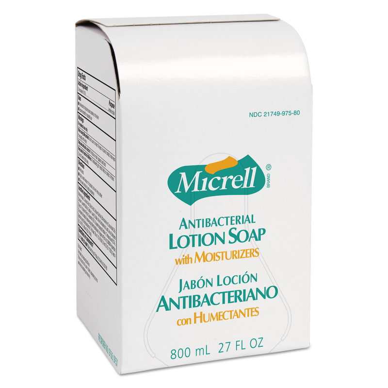 Micrell Antibacterial Lotion Soap Refill, Liquid, Light Scent, 800 Ml, 12/Carton - GOJ975712CT
