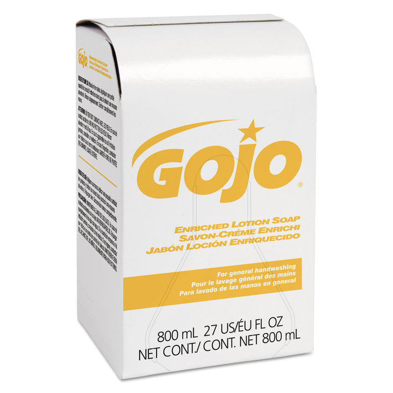 GOJO Enriched Lotion Soap Bag-In-Box Refill, Herbal Floral, 800 Ml, 12/Carton - GOJ910212CT