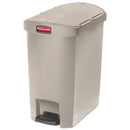 Rubbermaid Slim Jim Resin Step-On Container, End Step Style, 8 Gal, Beige - RCP1883457
