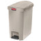Rubbermaid Slim Jim Resin Step-On Container, End Step Style, 8 Gal, Beige - RCP1883457