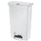 Rubbermaid Slim Jim Resin Step-On Container, Front Step Style, 13 Gal, White - RCP1883557