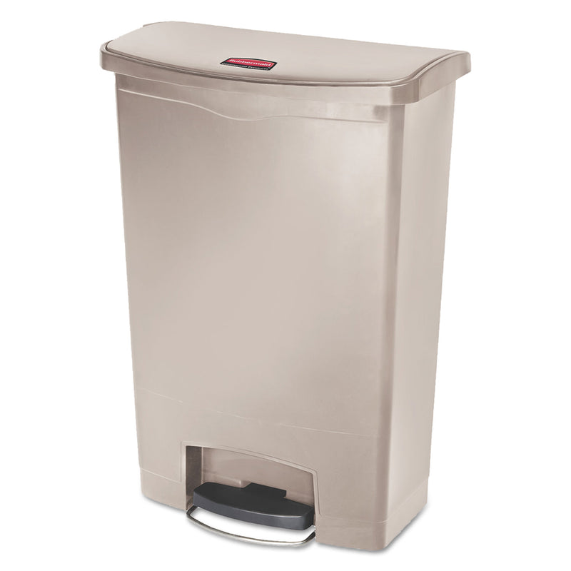 Rubbermaid Slim Jim Resin Step-On Container, Front Step Style, 24 Gal, Beige - RCP1883552