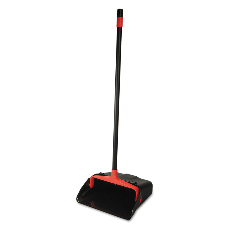 O-Cedar Maxi-Plus Lobby Dust Pan With Rear Wheels, Black, 13"Wide, 30"Handle, 6/Carton - DVOCB962082