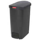 Rubbermaid Slim Jim Resin Step-On Container, End Step Style, 13 Gal, Black - RCP1883612