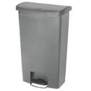 Rubbermaid Slim Jim Resin Step-On Container, Front Step Style, 18 Gal, Gray - RCP1883604