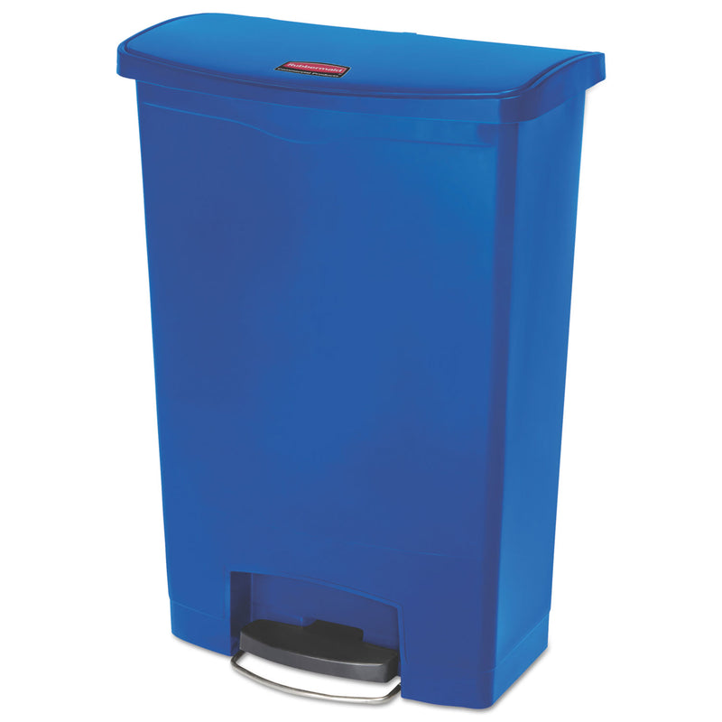 Rubbermaid Slim Jim Resin Step-On Container, Front Step Style, 24 Gal, Blue - RCP1883597
