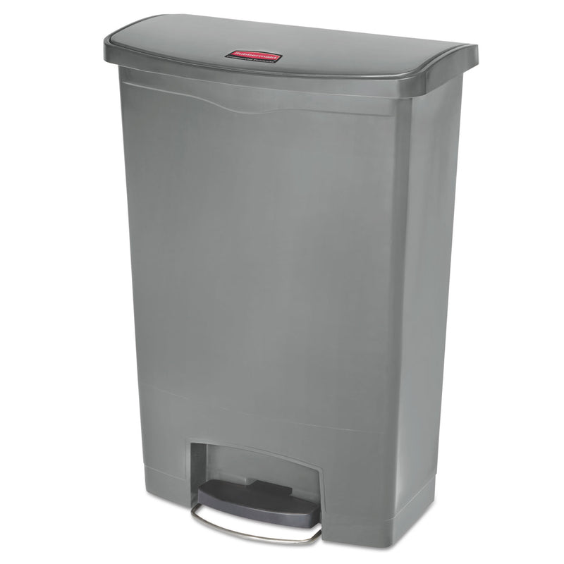 Rubbermaid Slim Jim Resin Step-On Container, Front Step Style, 24 Gal, Gray - RCP1883606