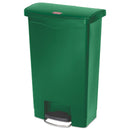 Rubbermaid Slim Jim Resin Step-On Container, Front Step Style, 13 Gal, Green - RCP1883584