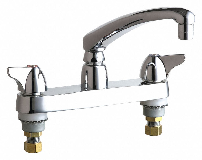 Chicago Faucets Chrome, Low Arc, Kitchen Sink Faucet, Manual Faucet Activation, 2.20 gpm - 1100-ABCP