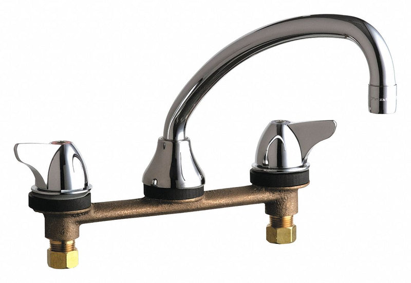 Chicago Faucets Chrome, Low Arc, Kitchen Sink Faucet, Manual Faucet Activation, 2.20 gpm - 1888-ABCP