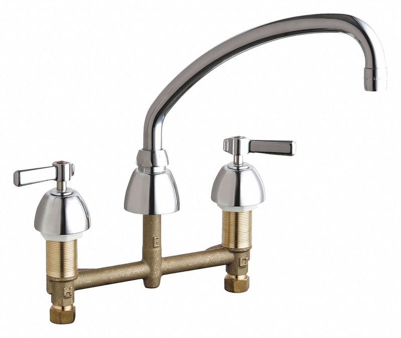 Chicago Faucets Chrome, Low Arc, Kitchen Sink Faucet, Manual Faucet Activation, 2.2 gpm - 201-AABCP