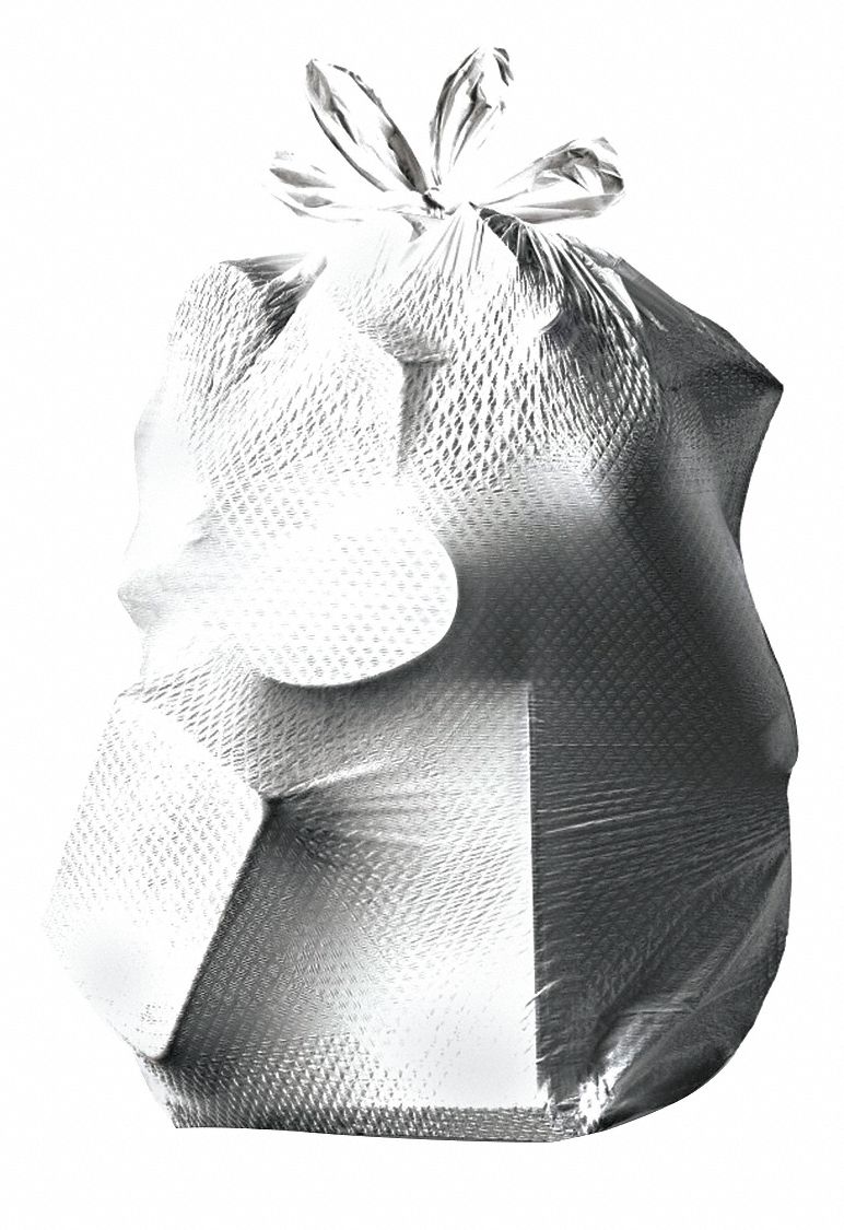 Glad Trash Bag, 8 gal., LLDPE, Coreless Roll, White, PK 26 - 70403