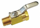 Top Brand Mini Ball Valve, Brass, Inline, 1-Piece, Pipe Size 1/8 in, Connection Type FNPT x MNPT - G-MMFB-12