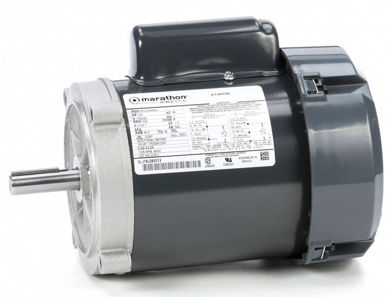Marathon Motors 1/4 HP, General Purpose Motor, Capacitor-Start, 1725 Nameplate RPM, 115/230 Voltage, 56C Frame - 5KC32GN25