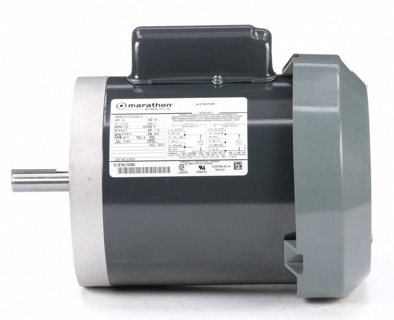 Marathon Motors 1/2 HP, General Purpose Motor, Capacitor-Start, 1725 Nameplate RPM, 115/230 Voltage, 56C Frame - 5KC42GN0018
