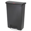 Rubbermaid Slim Jim Resin Step-On Container, Front Step Style, 24 Gal, Black - RCP1883615