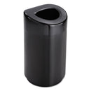 Safco Open Top Round Waste Receptacle, Steel, 30 Gal, Black - SAF9920BL