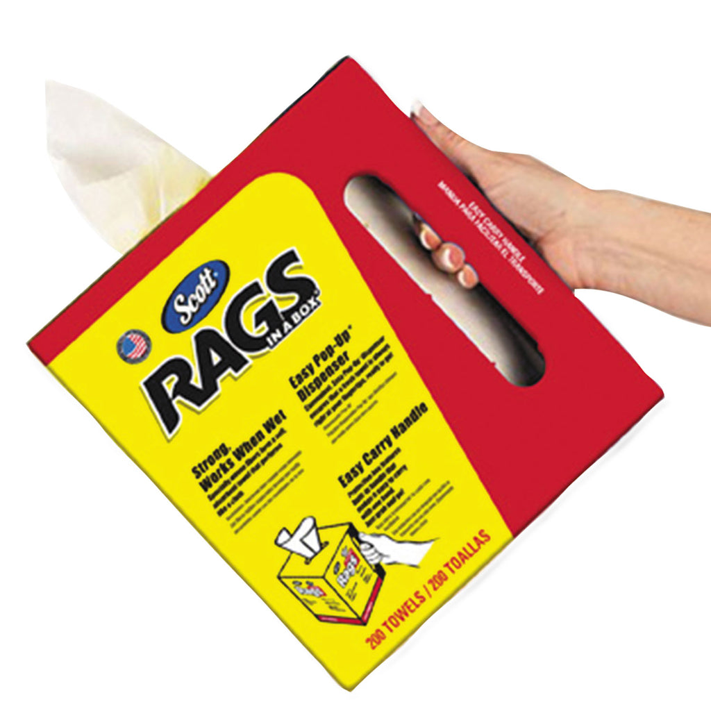 Scott Rags In A Box, Pop-Up Box, 10 X 12, White, 200/Box - KCC75260 ...