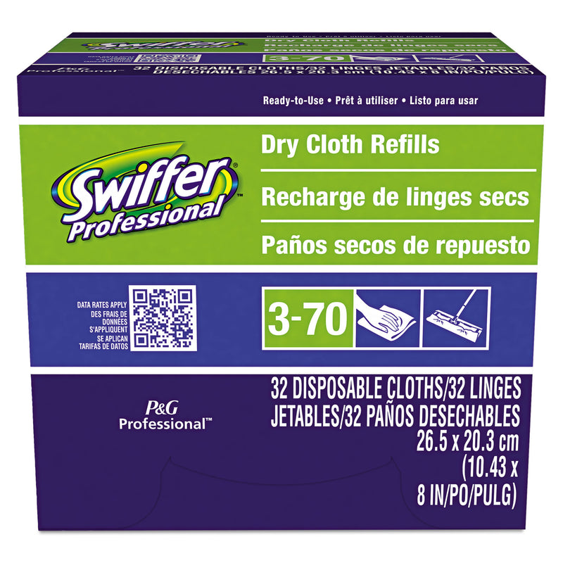 Swiffer Dry Refill Cloths, White, 10 5/8" X 8", 32/Box, 6 Boxes/Carton - PGC33407CT
